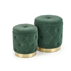 Zestaw 2 puf Grena ze schowkiem zielone