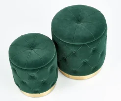 Zestaw 2 puf Grena ze schowkiem zielone