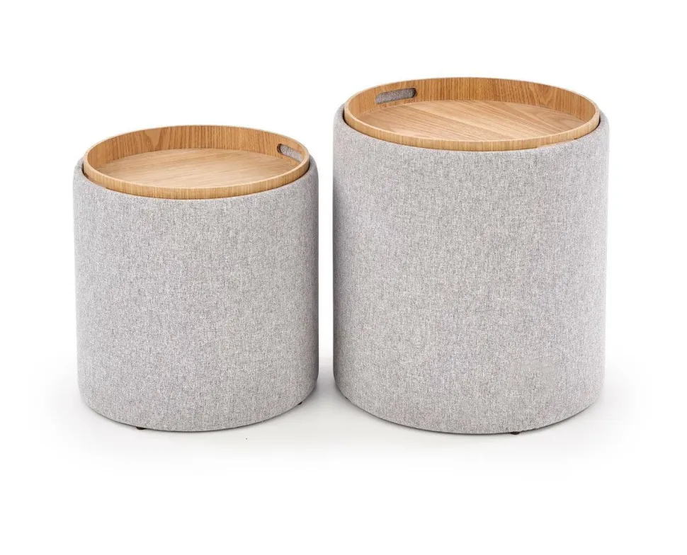 Zestaw 2 puf Valo szare