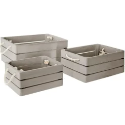 Zestaw 3 skrzynek Amaury szare