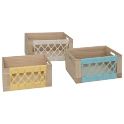 Zestaw 3 skrzynek Australie drewniane