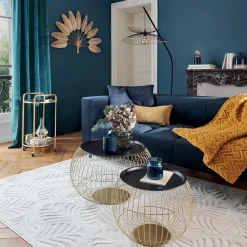 Zestaw 2 stolików Alya czarne/złote