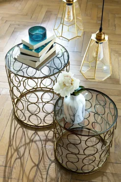 Zestaw 2 stolików Archi złote