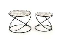 Zestaw 2 stolików Chaletz biały