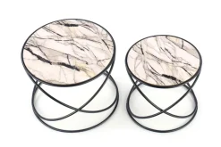 Zestaw 2 stolików Chaletz biały