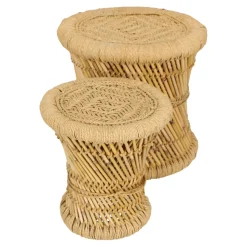 Zestaw 2 stolików Corde naturalne