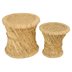 Zestaw 2 stolików Corde naturalne