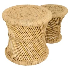 Zestaw 2 stolików Corde naturalne