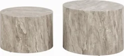Zestaw 2 stolików Dice okrągłe marmur  szary