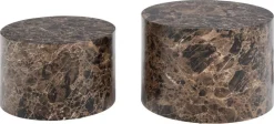Zestaw 2 stolików Dice okrągłe marmur  brązowy