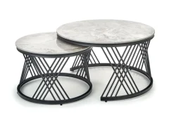 Zestaw 2 stolików Intela szary marmur/