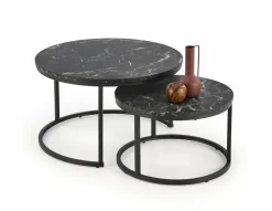 Zestaw 2 stolików kawowych Yvetta czarny