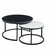 Zestaw 2 stolików kawowych Silas czarny/biały