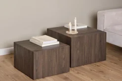 Zestaw 2 stolików kawowych Dice dymiony jesion