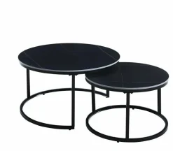 Zestaw 2 stolików kawowych Silas czarny