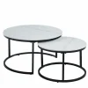 Zestaw 2 stolików kawowych Silas biały marmur