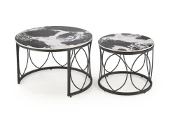 Zestaw 2 stolików kawowych Dariam czarny  marmur