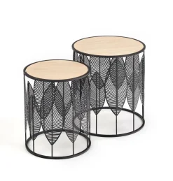 Zestaw 2 stolików Lifts czarny /