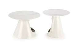 Zestaw 2 stolików Mae z legowiskiem dla zwierząt biały marmur/biały