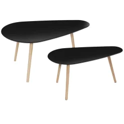 Zestaw 2 stolików Mileo L czarne