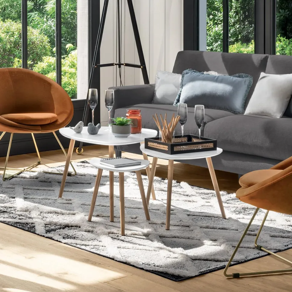 Zestaw 3 stolików Mileo S białych