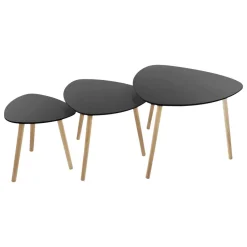 Zestaw 3 stolików Mileo S czarny