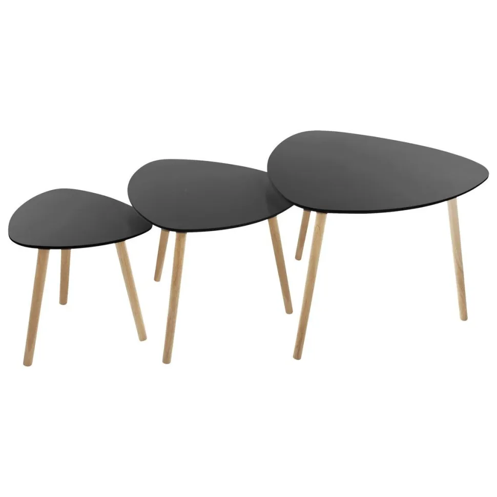 Zestaw 3 stolików Mileo S czarny