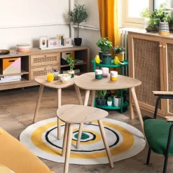 Zestaw 3 stolików Mileo S naturalnych