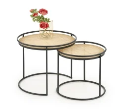 Zestaw 2 stolików Nabul czarny /