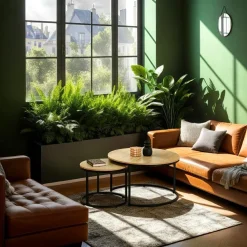 Zestaw 2 stolików Ruth naturalne/czarne