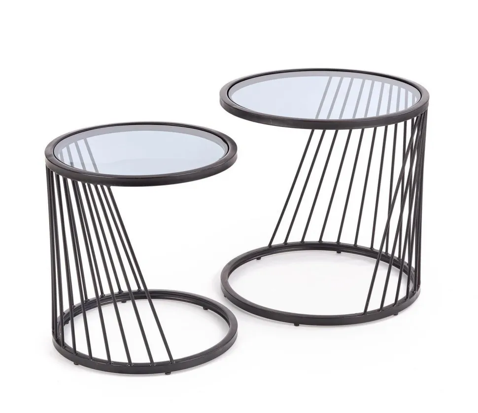 Zestaw 2 stolików Tornello czarny /