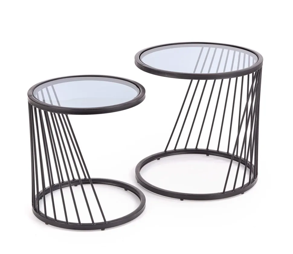 Zestaw 2 stolików Tornello czarny /