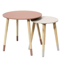 Zestaw 2 stolików Trundle różowe