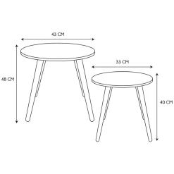 Zestaw 2 stolików Trundle różowe