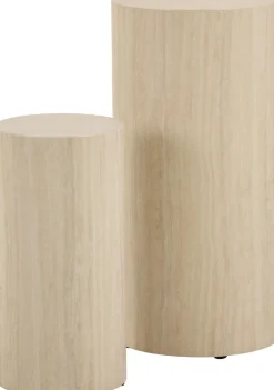 Zestaw 2 stolików wysokich Dice  trawertyn