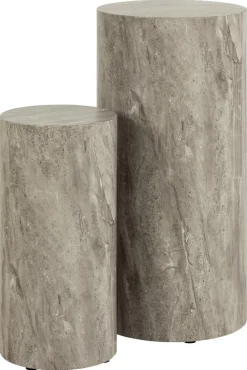 Zestaw 2 stolików wysokich Dice marmur  szary