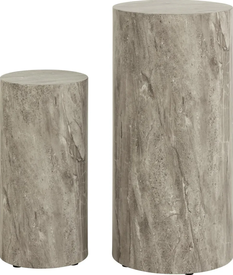 Zestaw 2 stolików wysokich Dice marmur szary
