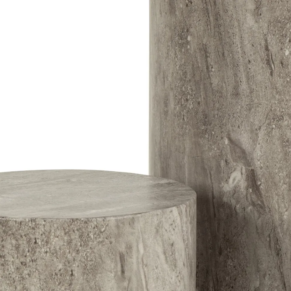 Zestaw 2 stolików wysokich Dice marmur szary