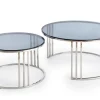 Zestaw 2 stolików Yasmine srebrny, szkło