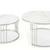 Zestaw 2 stolików Yasmine srebrny, szkło