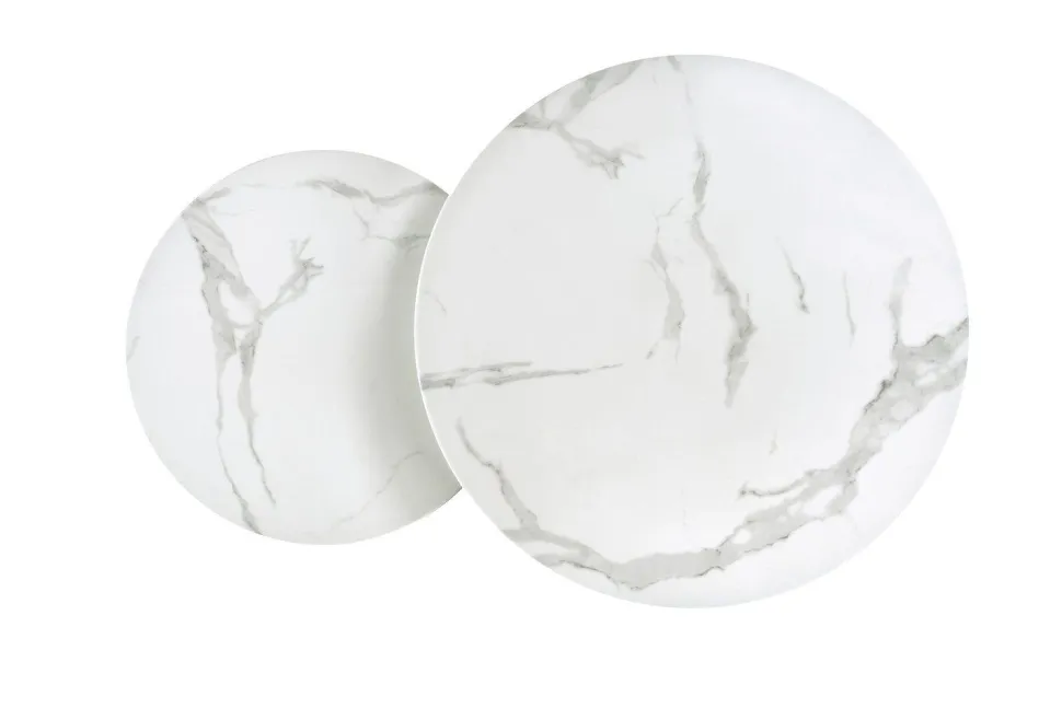 Zestaw 2 stolików Yasmine srebrny, szkło