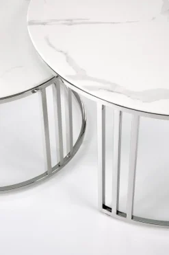Zestaw 2 stolików Yasmine srebrny, szkło
