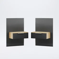 Zestaw 2 szafek nocnych Lana dąb/szary