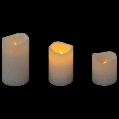 Zestaw 3 świec LED błyszczące białe