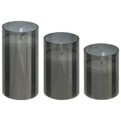 Zestaw 3 świec LED Sena dymione