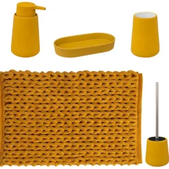 Zestaw akcesoriów łazienkowych Colors I musztardowy