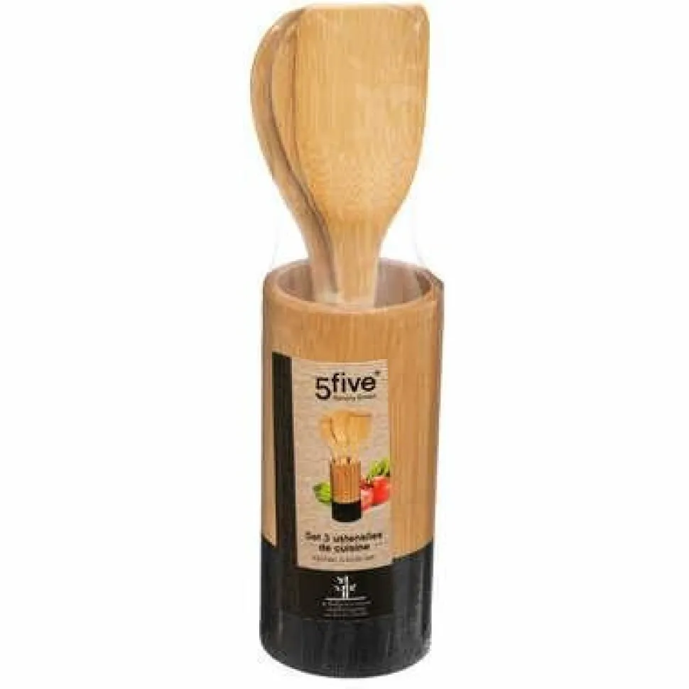 Zestaw bambusowych łyżek + pojemnik