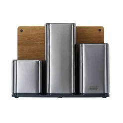 Zestaw kuchenny z deską Joseph Joseph srebrny/czarny