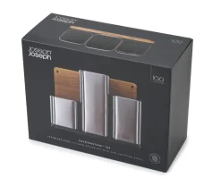 Zestaw kuchenny z deską Joseph Joseph srebrny/czarny