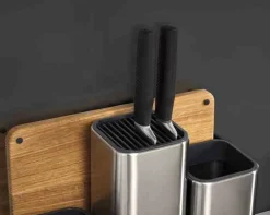 Zestaw kuchenny z deską Joseph Joseph srebrny/czarny